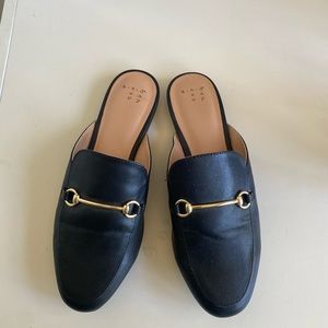 Andeawy black slip on mule loafers size: 7 1/2